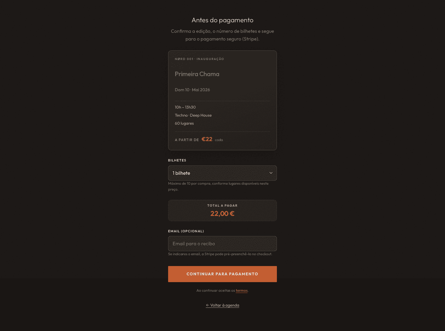 NØRD Stripe Checkout preparation screen