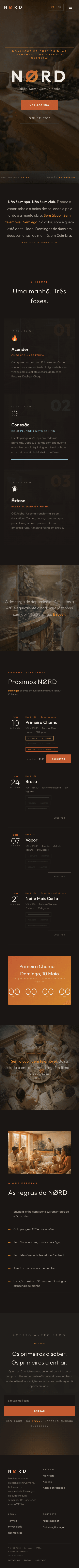 NØRD site on mobile — Portuguese home