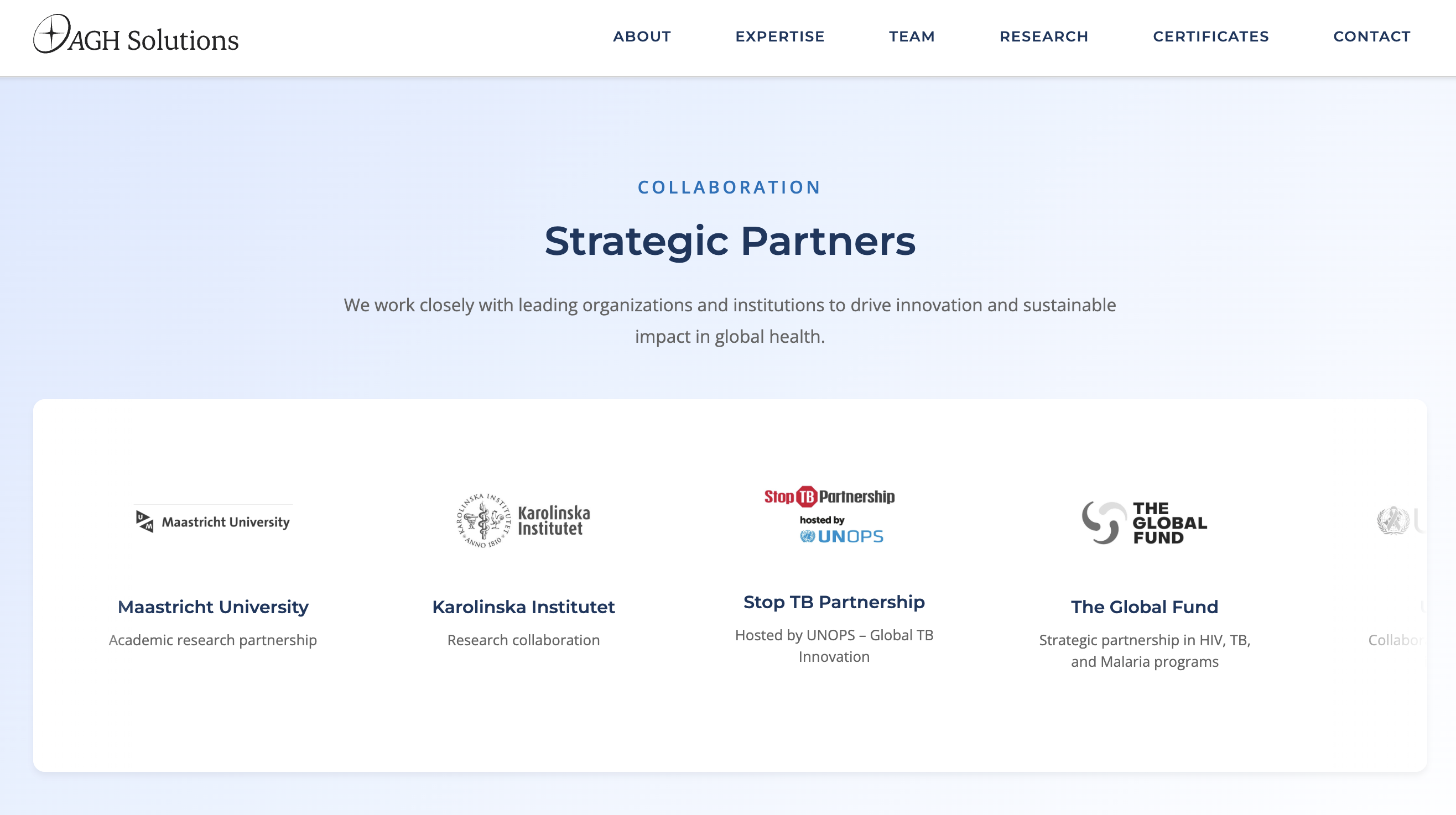 Strategic partners section