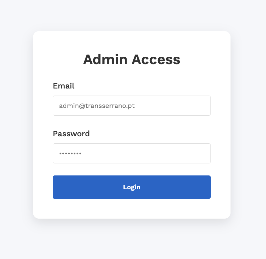 Admin login